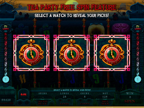 free Alaxe in Zombieland slot tea party feature triggered