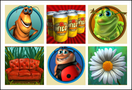 free Happy Bugs slot game symbols