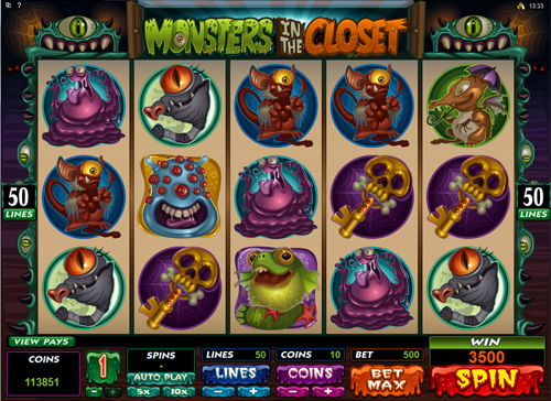 free Monsters In The Closet Bonus Game Feature
