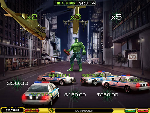 free Incredible Hulk 50 Lines helicopter bonus stage