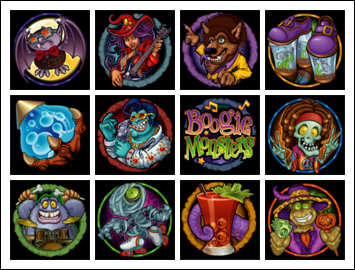 free Boogie Monsters slot game symbols