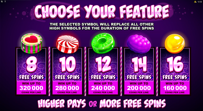 free So Much Candy slot bonus feature