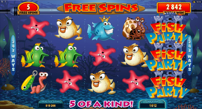free Fish Party slot bonus feature