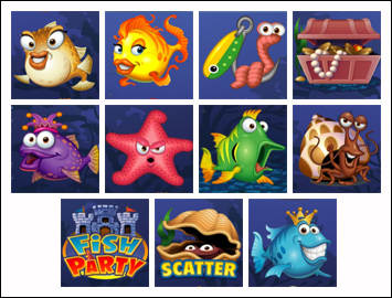 free Fish Party slot game symbols