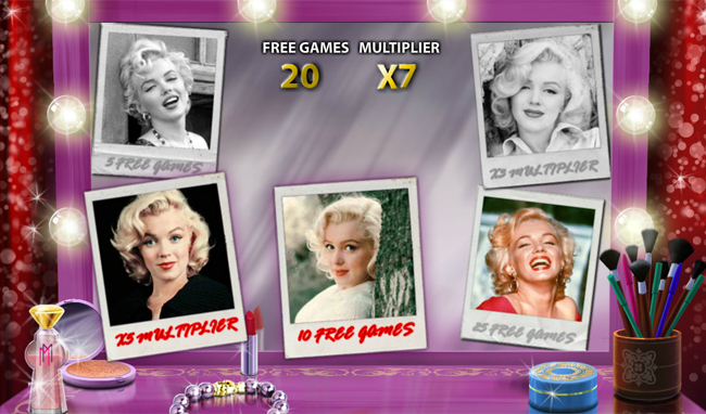 free Marilyn Monroe slot bonus feature