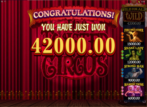 free The Twisted Circus bonus feature win