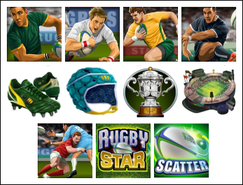 free Rugby Star slot game symbols
