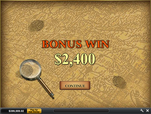 free Sherlock Mystery bonus game win
