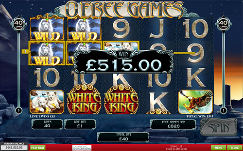 free White King free spins big win