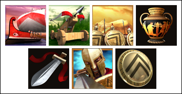 free Sparta slot game symbols
