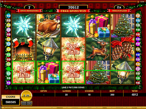 free Deck the Halls free spins feature