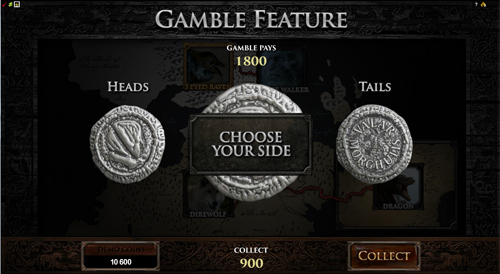 free Game of Thrones - 15 Lines gamble feature