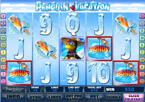 free Penguin Vacation free spins feature