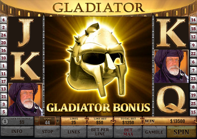 free Gladiator slot bonus feature