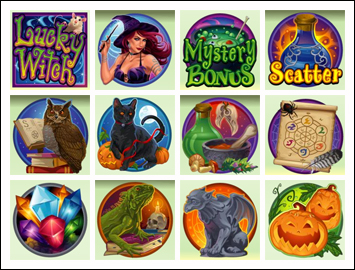 free Lucky Witch slot game symbols