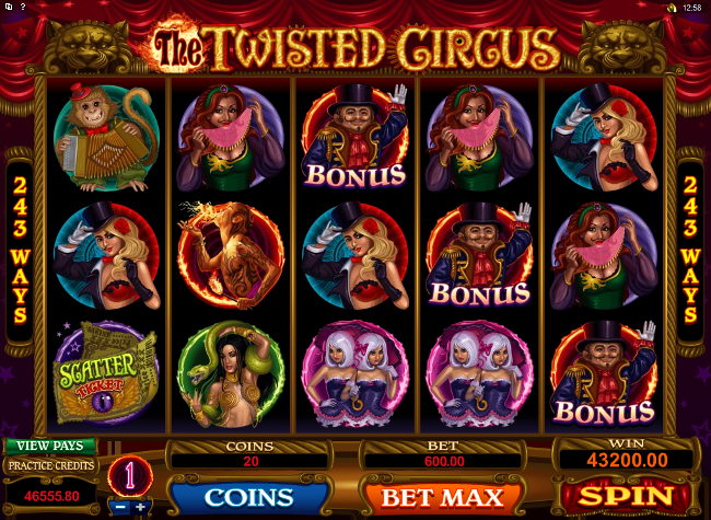 free The Twisted Circus slot bonus feature