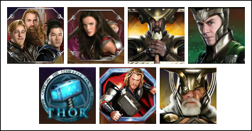 free Thor the Mighty Avenger slot game symbols